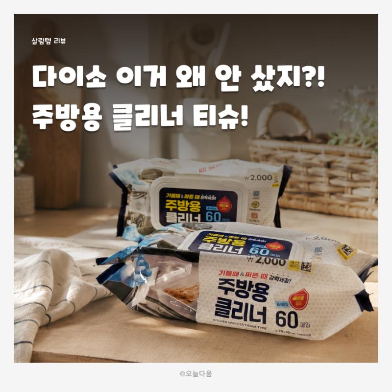 다이소 살림 주방 필수템 기름때 주방용 클리너 티슈, 진짜 잘 닦일까? 10통 써본 솔직 후기