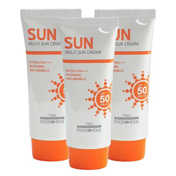 잘 나가는 제품 선크림 푸드어홀릭 멀티 선크림 SPF50 PA+++, 3개, 70ml 추천
