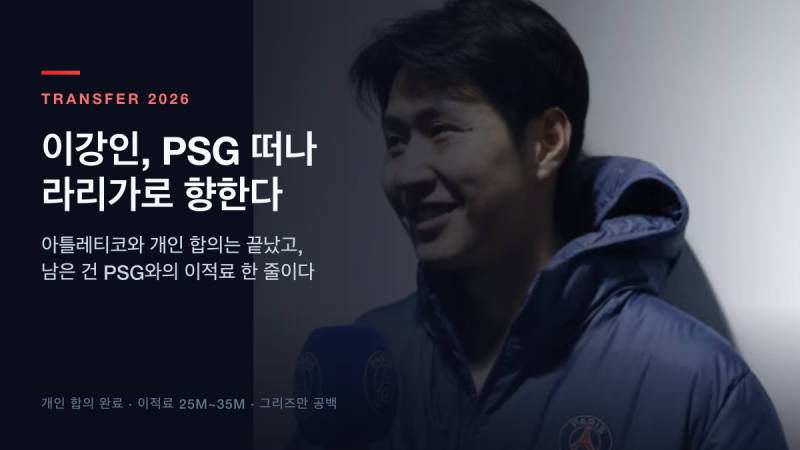 이강인이 PSG 떠나 라리가로 간다 — 아틀레티코와 개인 합의는 이미 끝났다