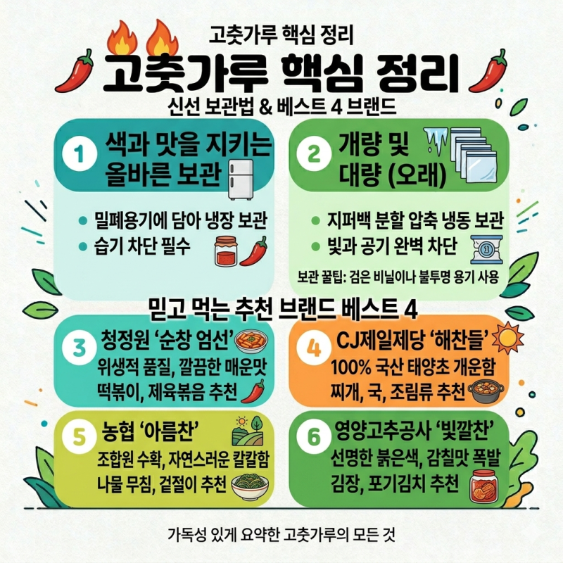 고춧가루 알짜 보관법 & 실패 없는 브랜드별 고춧가루 베스트 6 추천!