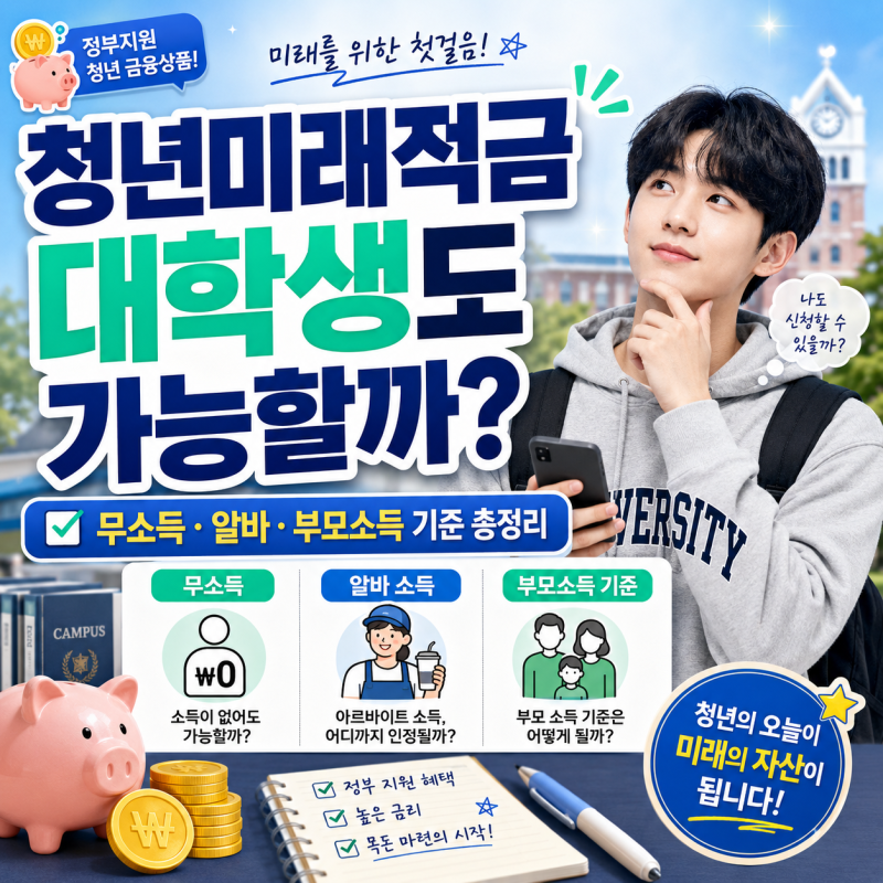 청년미래적금 대학생도 가능할까?｜무소득·알바·부모소득 기준 총정리