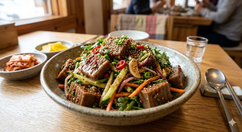 도토리묵 무침 양념 레시피 데치기 맛있는 양념장 만드는법