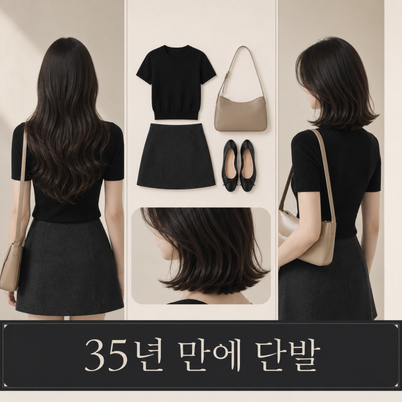 고소영 35년 만에 단발 도전, 블랙룩에 맞춘 중단발 스타일링