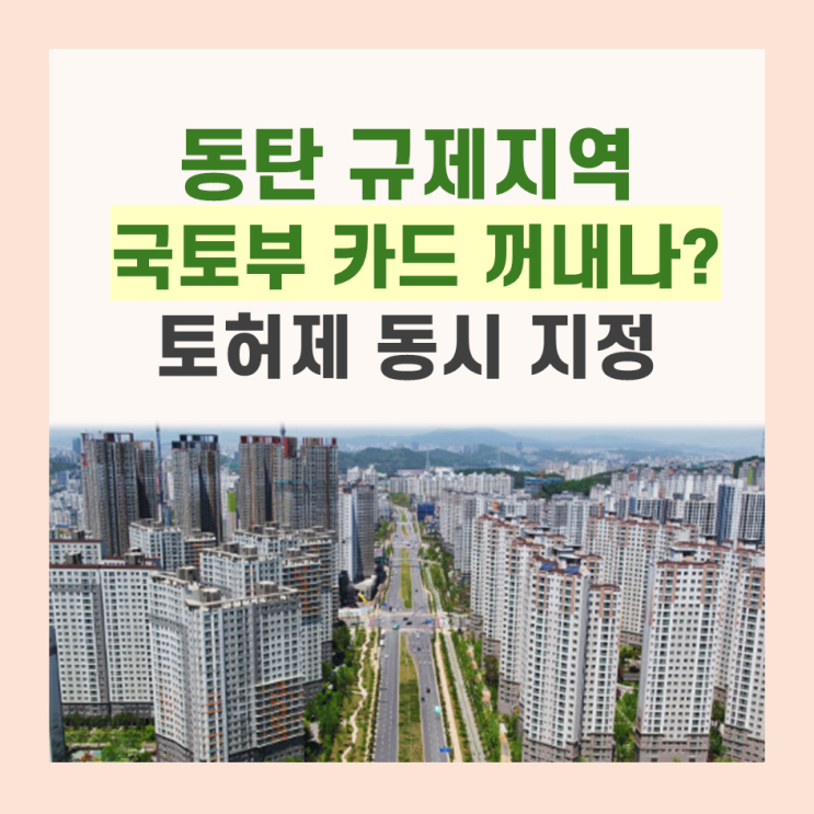 <b>동탄 규제지역</b> 카드 만지작거리는 국토부, 토허구역 동시 <b>지정</b>... 