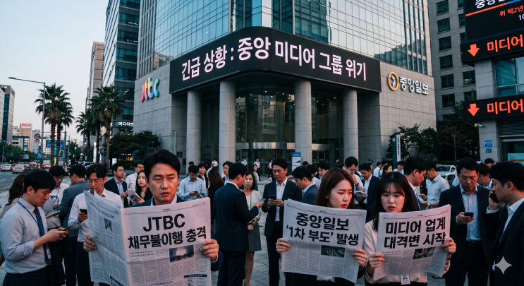 JTBC 채무불이행 이어 <b>중앙일보</b> '1차 <b>부도</b>' 충격… 사태... 