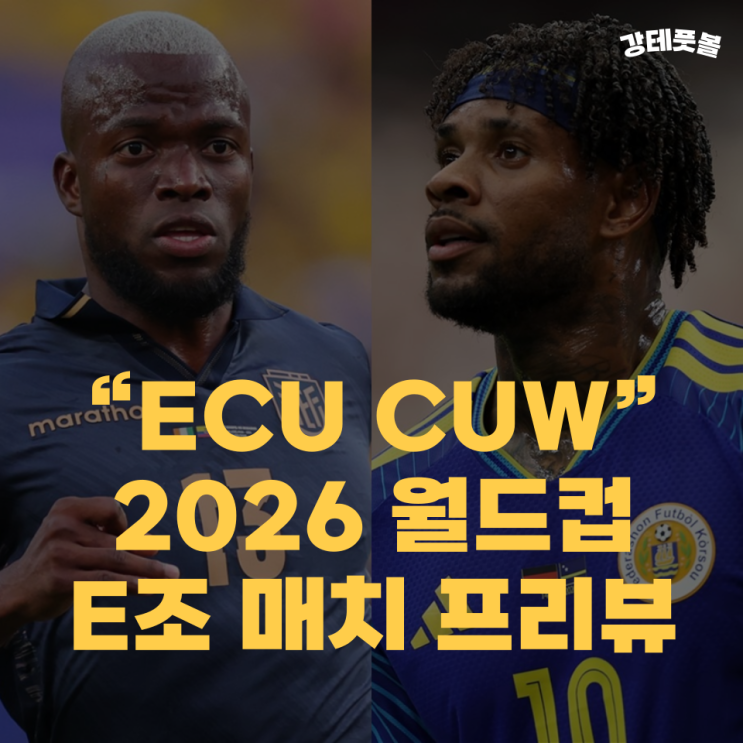 에콰도르 <b>퀴라소</b>, 2026 북중미 월드컵 조별리그 E조 승부예측