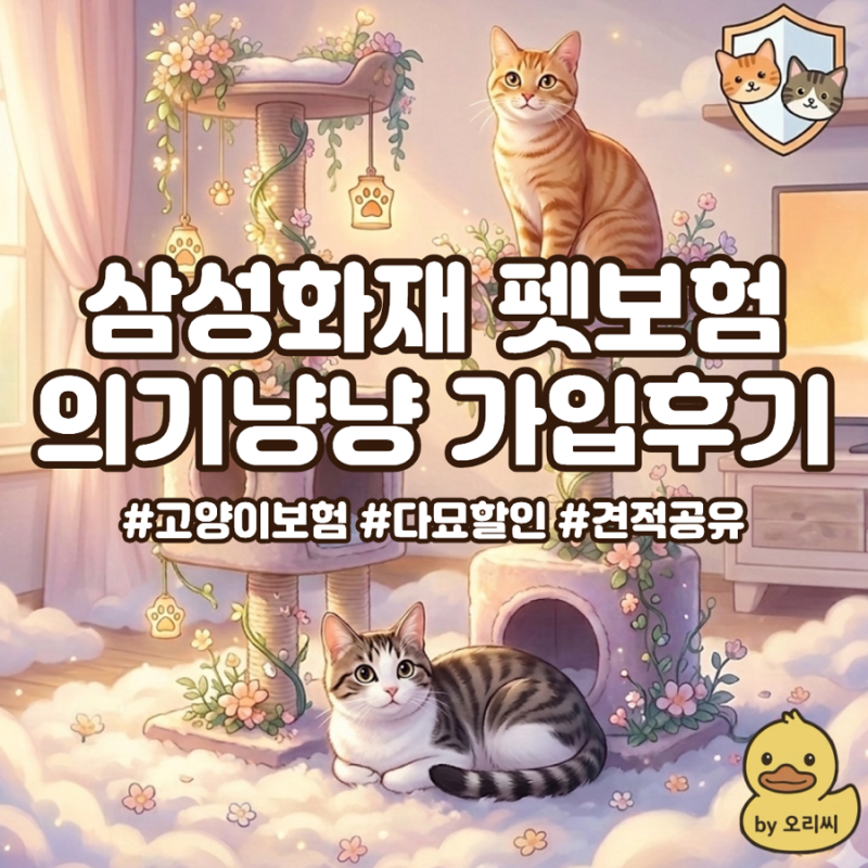 [펫보험] 삼성화재 의기냥냥 / 21·22년생 두 마리 동시 가입 후기 (feat. 6개사 비교 견적, 5% 할....