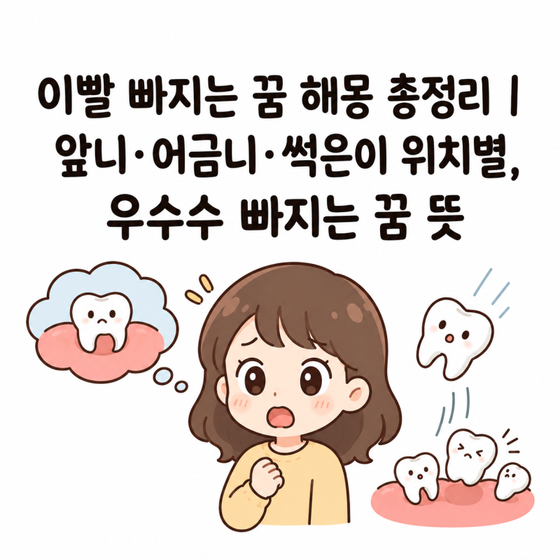 이빨 빠지는 꿈 해몽 총정리｜앞니·어금니·썩은이 위치별, 우수수 빠지는 꿈 뜻