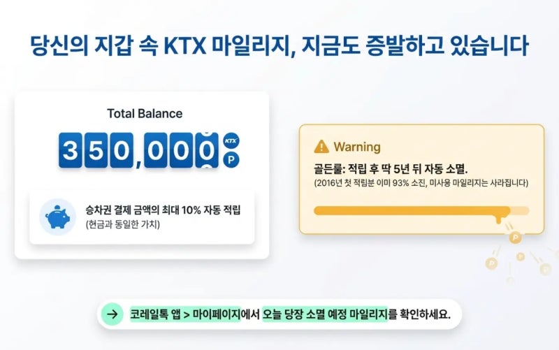 코레일KTX 마일리지 적립 및 사용 200% 활용법, 내돈내산 기차표 공짜 예매 후기 및 실전 팁