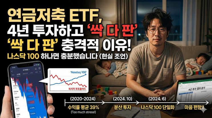  연금저축펀드 ETF 포트폴리오, 4년 투자하고 싹 다 팔아버린 현실적인 이유