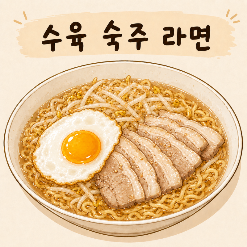 [RCP-004]수육 숙주 라면