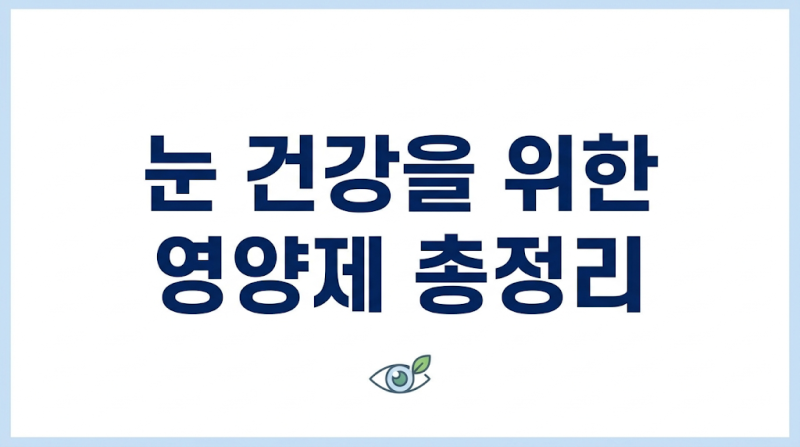 눈 피로·건조·침침함, 각각 필요한 성분이 달라요