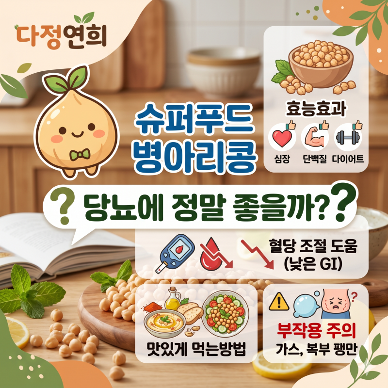 슈퍼푸드 병아리콩 효능 효과와 부작용, GI 지수 낮은 당뇨 식단 및 맛있게 먹는법 총정리