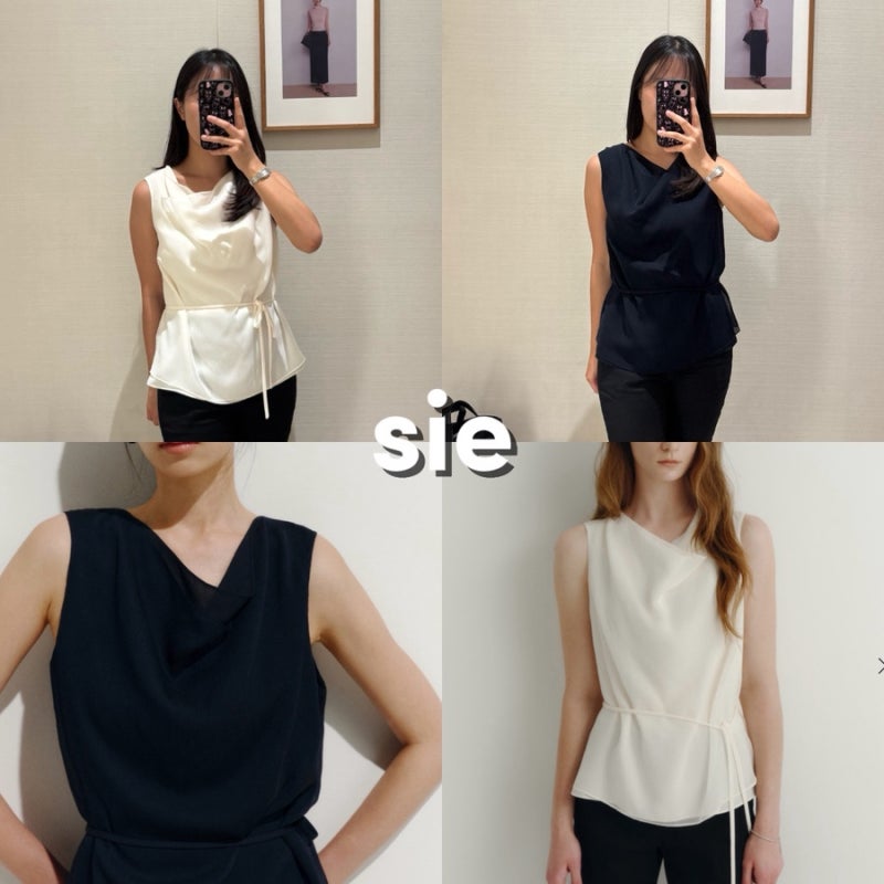 SIE 시에｜켈리카울넥블라우스 크림, 딥네이비 컬러 착용 후기