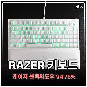 화이트 게이밍 키보드 추천 레이저 블랙위도우 V4 75% KR 텐키리스키보드 써보니