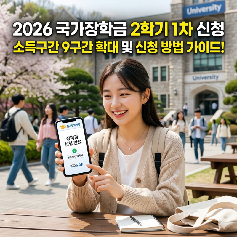 2026년 2학기 국가장학금 1차 신청 방법 안내 (개편된 소득구간 9구간 및 지급일 총정리)