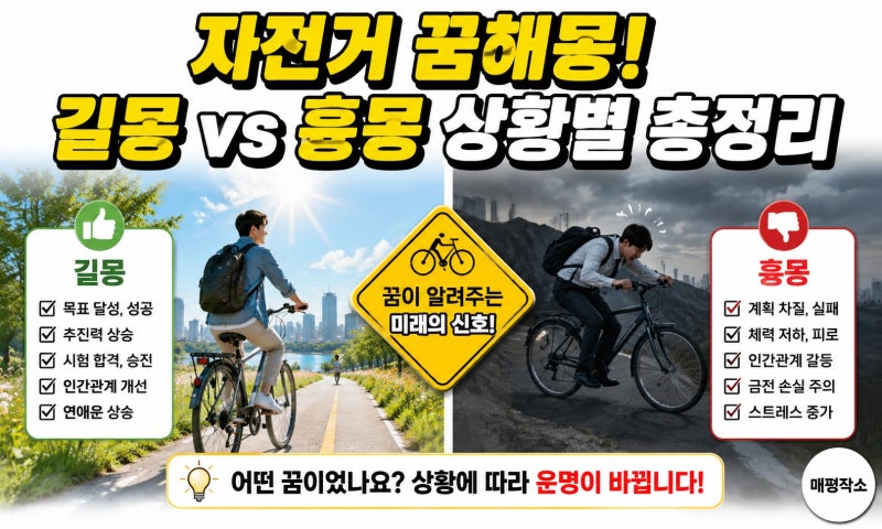 자전거 타는 꿈 해몽 총정리, 길몽과 흉몽을 가르는 결정적 차이