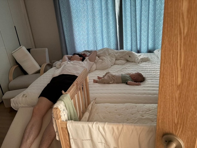 신생아 침대, 6개월 사용 후 느낀 점 / 소브 원목 아기침대