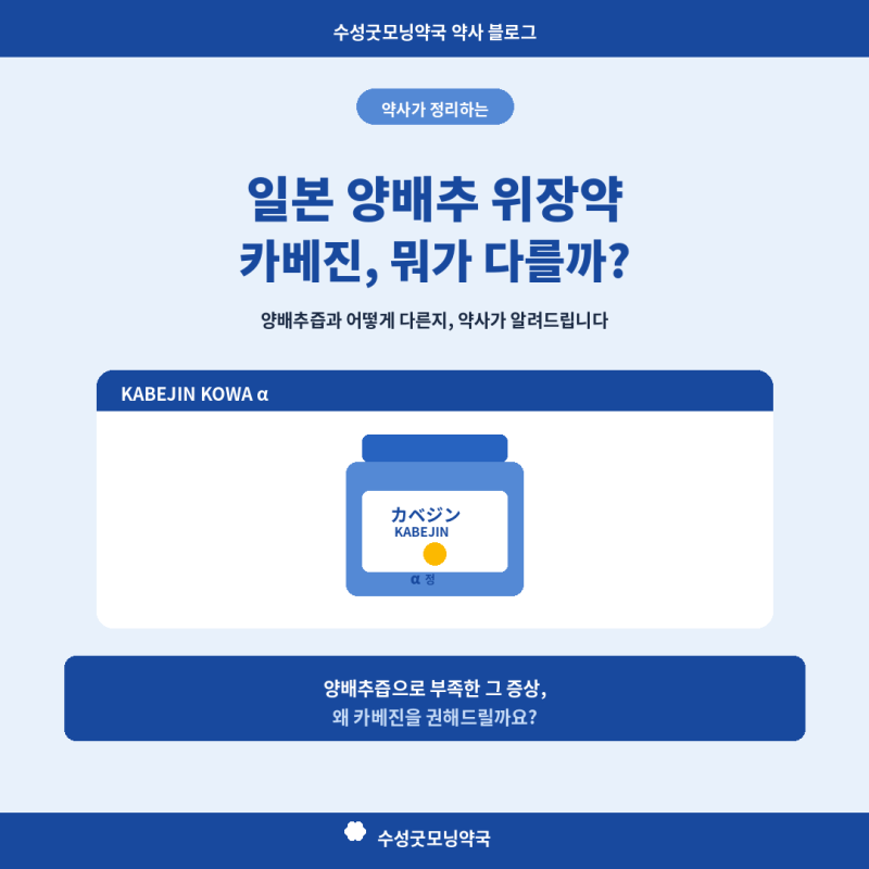 카베진코와알파정, 일본 양배추 위장약 — 양배추즙과 뭐가 다를까?