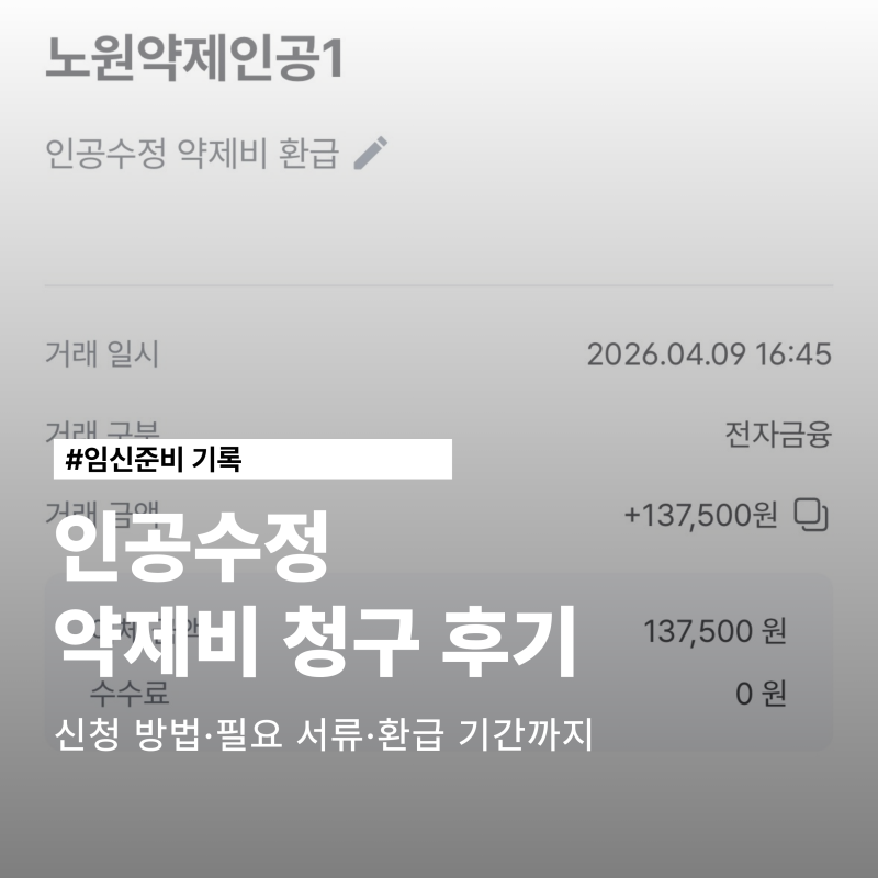 인공수정 약제비 청구 방법 환급까지 기간은?