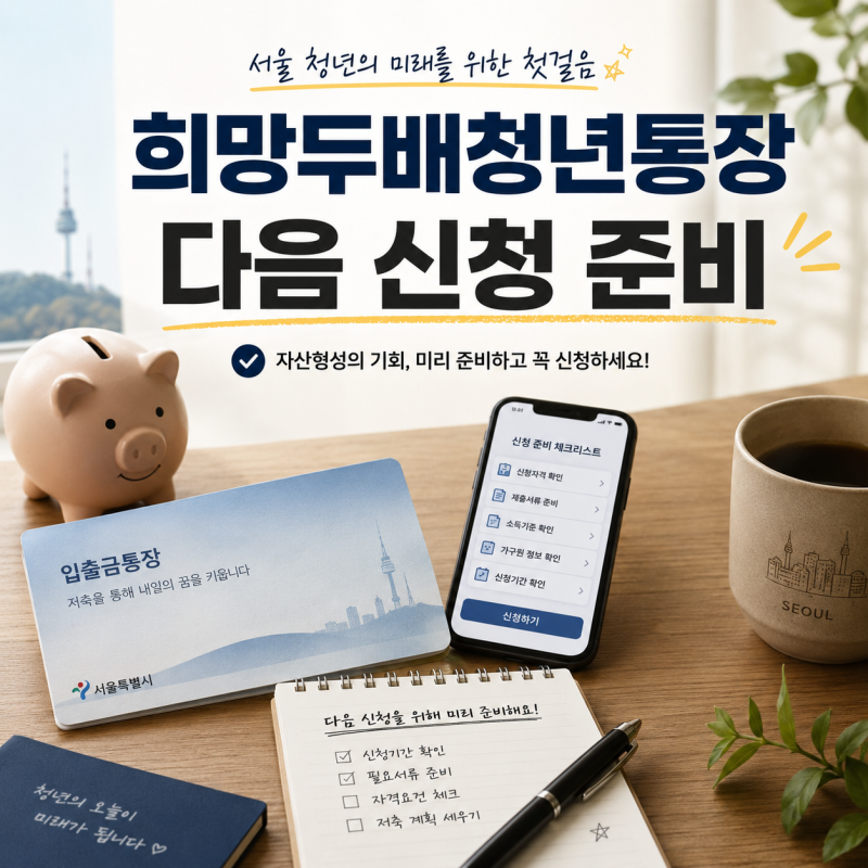 서울시 희망두배청년통장 마감 후, 다음 신청 전 준비할 것