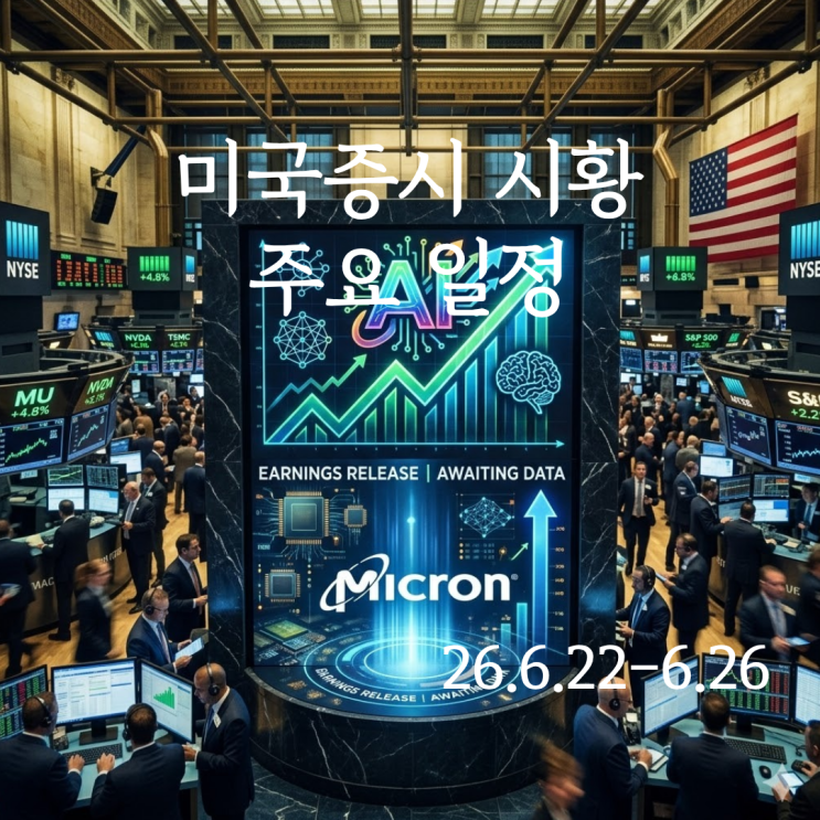 미국 증시 26.6.22-6.26. 마이크론 실적, <b>PCE 물가지수</b> 발표
