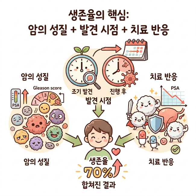 전립선암 생존율 총정리｜병기별 예후와 생존율이 결정되는 구조
