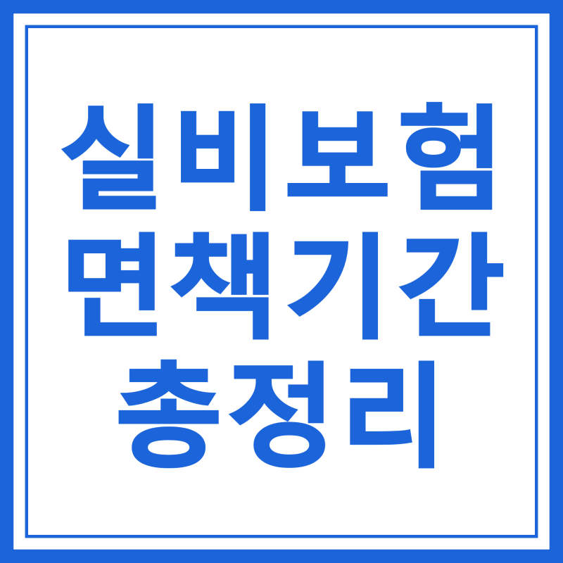 "이건 꼭 알고 계셔야 합니다" 보험 면책기간 뜻 실비 실손 총정리