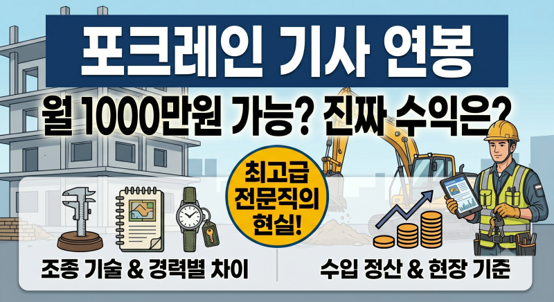 포크레인 기사 연봉 4천만 원 넘을까?