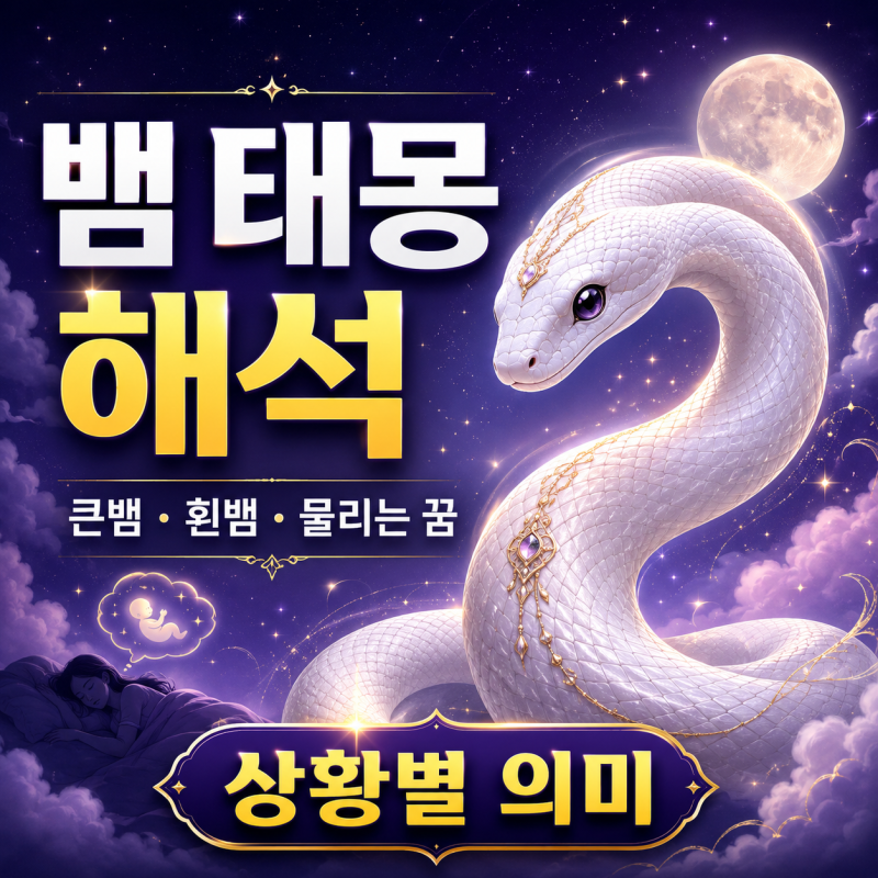 뱀 태몽 해석, 큰뱀 흰뱀 물리는 꿈 상황별 의미