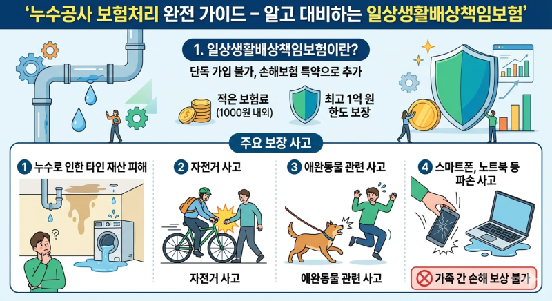 누수공사 보험처리 완전 가이드 – 알고 대비하는 일상생활배상책임보험