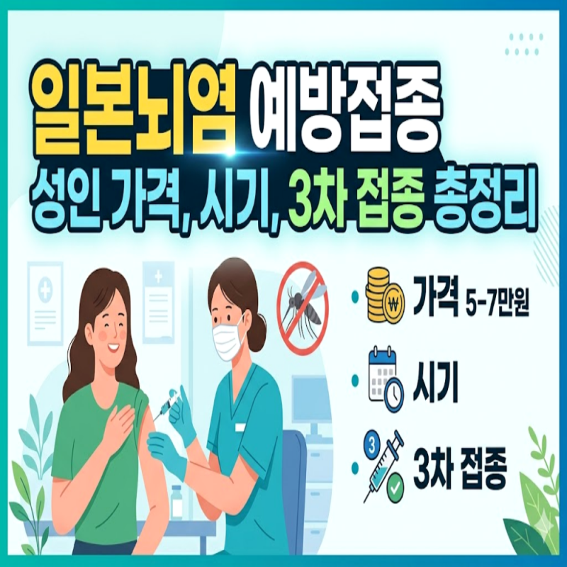 일본뇌염 예방접종 성인 가격. 시기. 3차 접종 총정리