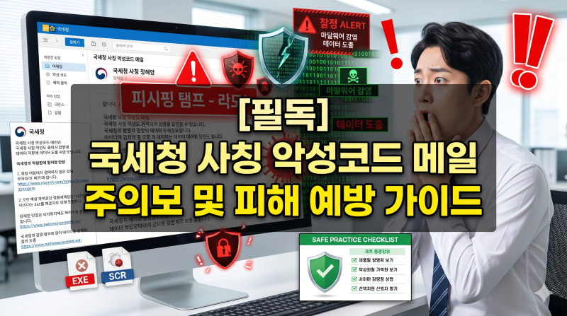 국세청 사칭 해킹메일 주의: 피싱 스팸 메일 구별하는 확실한 방법