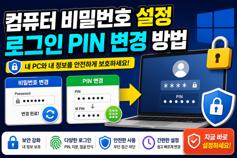 컴퓨터 비밀번호 설정과 로그인 PIN 변경 방법