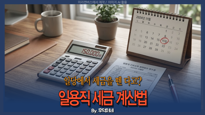 일용직 (하루 알바) 세금 안 떼도 되나요? 사장님들 헷갈리는 단기 알바 원천징수 계산법