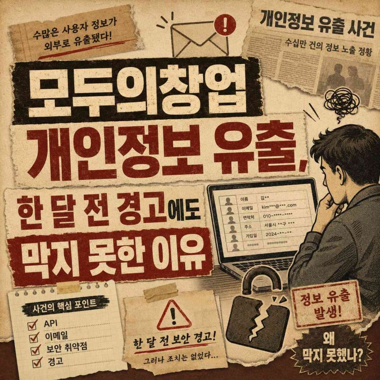 <b>모두의창업</b> 개인정보 유출, 한 달 전 경고에도 막지 못한 이유