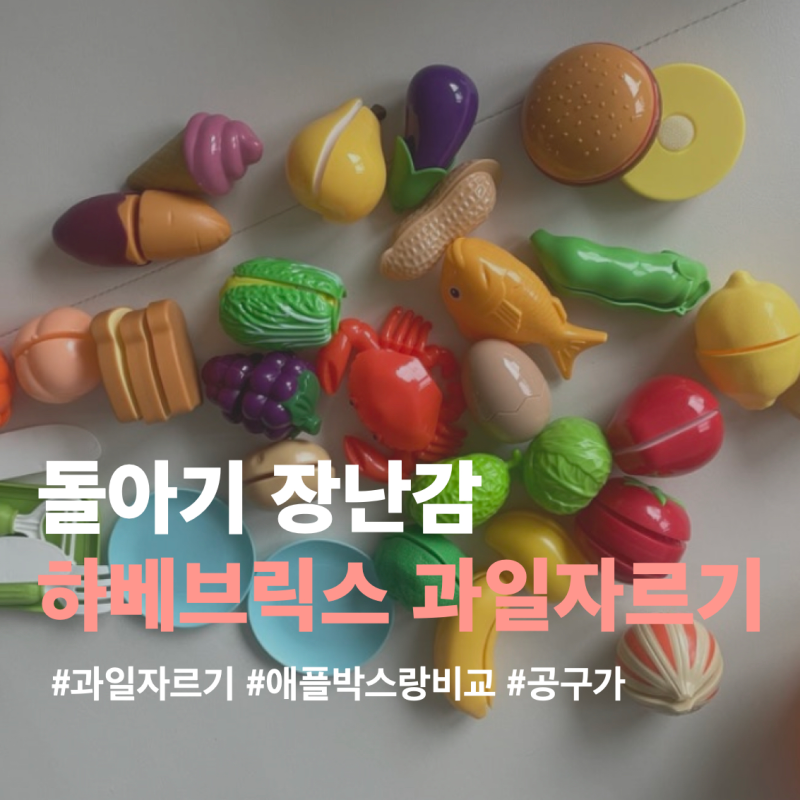 돌아기 소근육발달 장난감 하베브릭스 신상템!! 햄버거쉐프 과일자르기 장난감 내돈내산