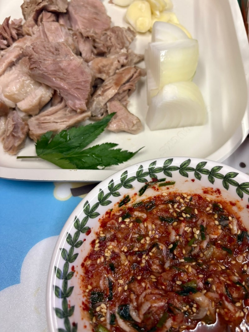 성시경 미원 수육 레시피 후기(성천막국수 제육 스타일)