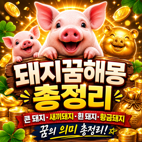 돼지 꿈해몽 총정리｜큰 돼지·새끼돼지·흰 돼지·황금돼지 꿈의 의미