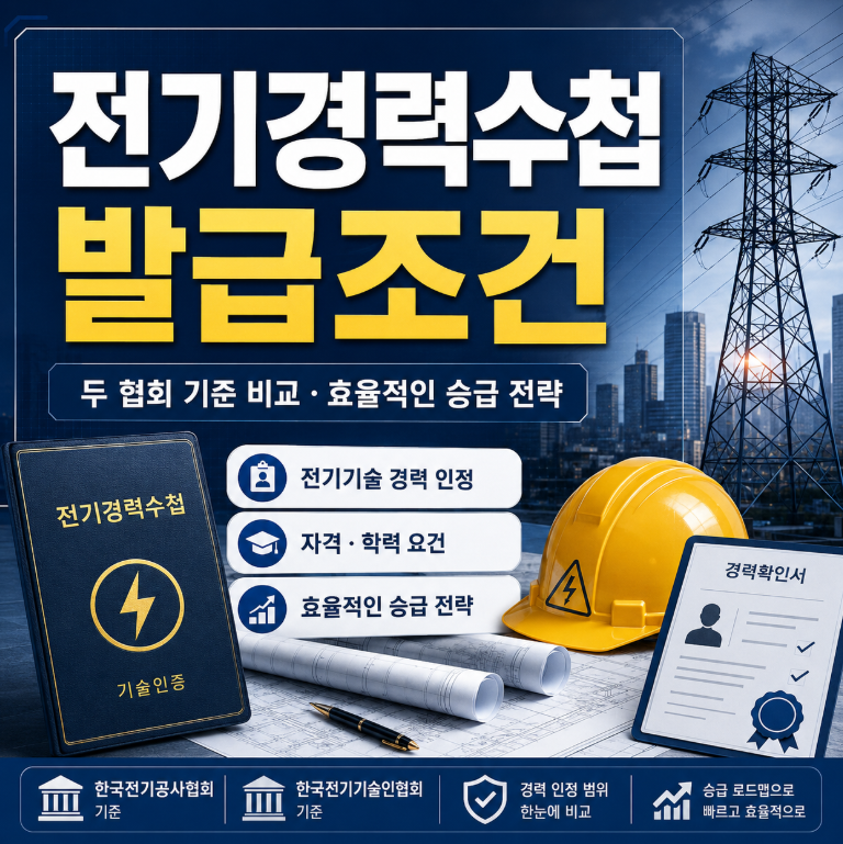 전기경력수첩 발급 조건 총정리 | 전기공사협회·전기기술인협회 기준 비교와 효율적인 승급....