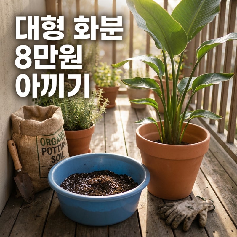 "출장비 8만원 아꼈네요" 대형 화분 분갈이 야매 흙 배합 공식
