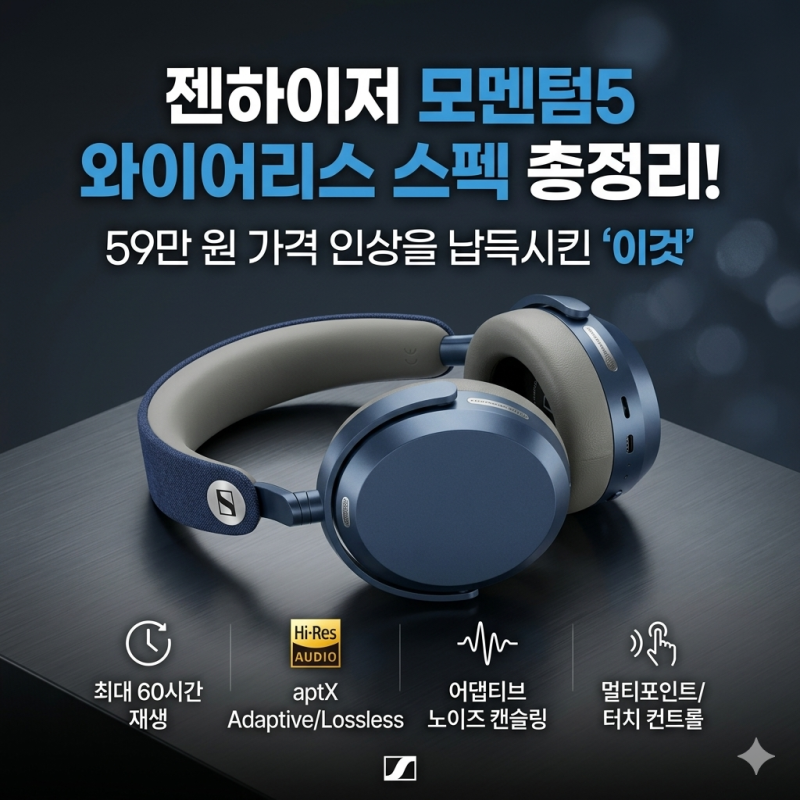 젠하이저 모멘텀5 와이어리스 스펙 총정리! 59만 원 가격 인상을 납득시킨 '이것'