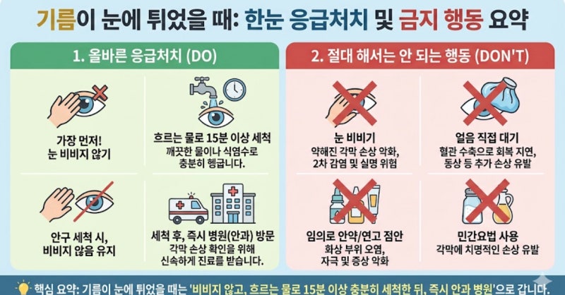 [안구든든] 뜨거운 기름방울 눈동자에 튀었을 때, 이건 절대금지!