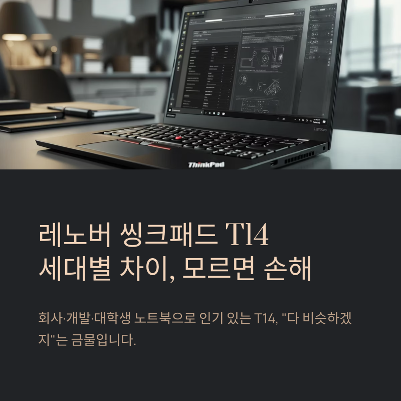 레노버씽크패드T14 세대별 차이를 모르고 사면 놓치기 쉬운 점