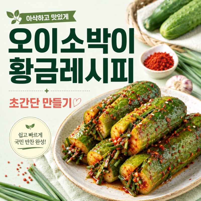 오이소박이 황금레시피 간단 만들기