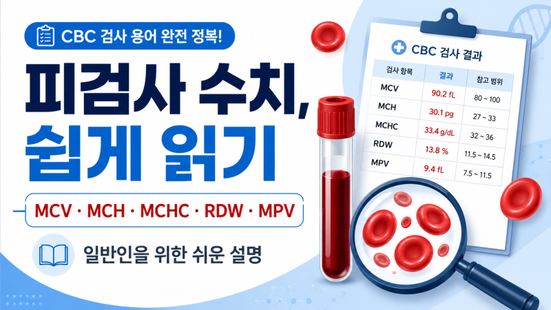 피검사표에 적힌 MCV, MCH, MCHC, RDW, MPV는 무엇일까?