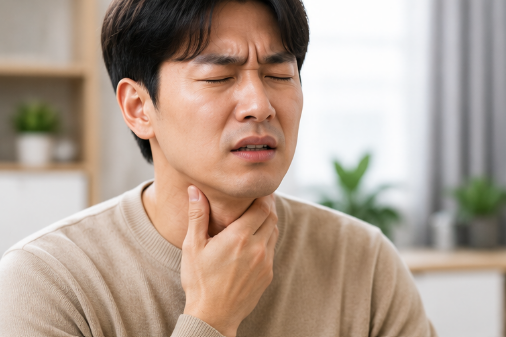 목구멍 걸린 느낌 매핵기 증상 원인과 침 삼킬 때 이물감 역류성 후두염 치료법