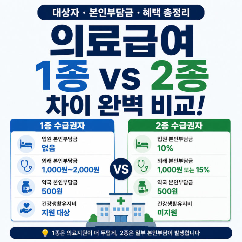 의료급여 수급자라면 꼭 알아야 할 1종·2종 혜택 비교 가이드