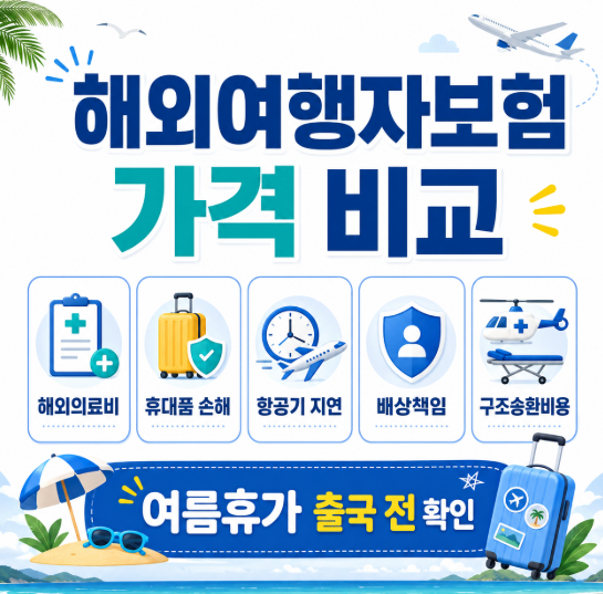 해외여행자보험 가격 비교, 여름휴가 출국 전 꼭 봐야 할 보장 5가지