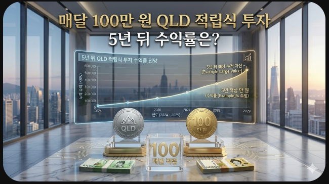 매달 100만 원 QLD 적립식 투자 5년 뒤 수익률은?